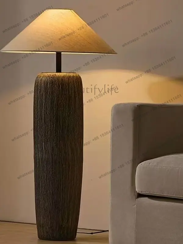 Wabi-sabi ceramic floor-to-ceiling luminous body, living room, bedroom, wabi-sabi fabric ornament