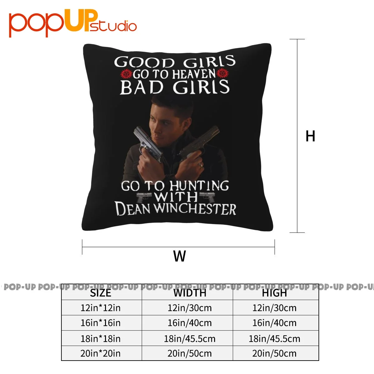 Print Supernatural Bad Girls Go To Hunting With Dean Winchester Pillowcase Throw Pillow Cover Thickened