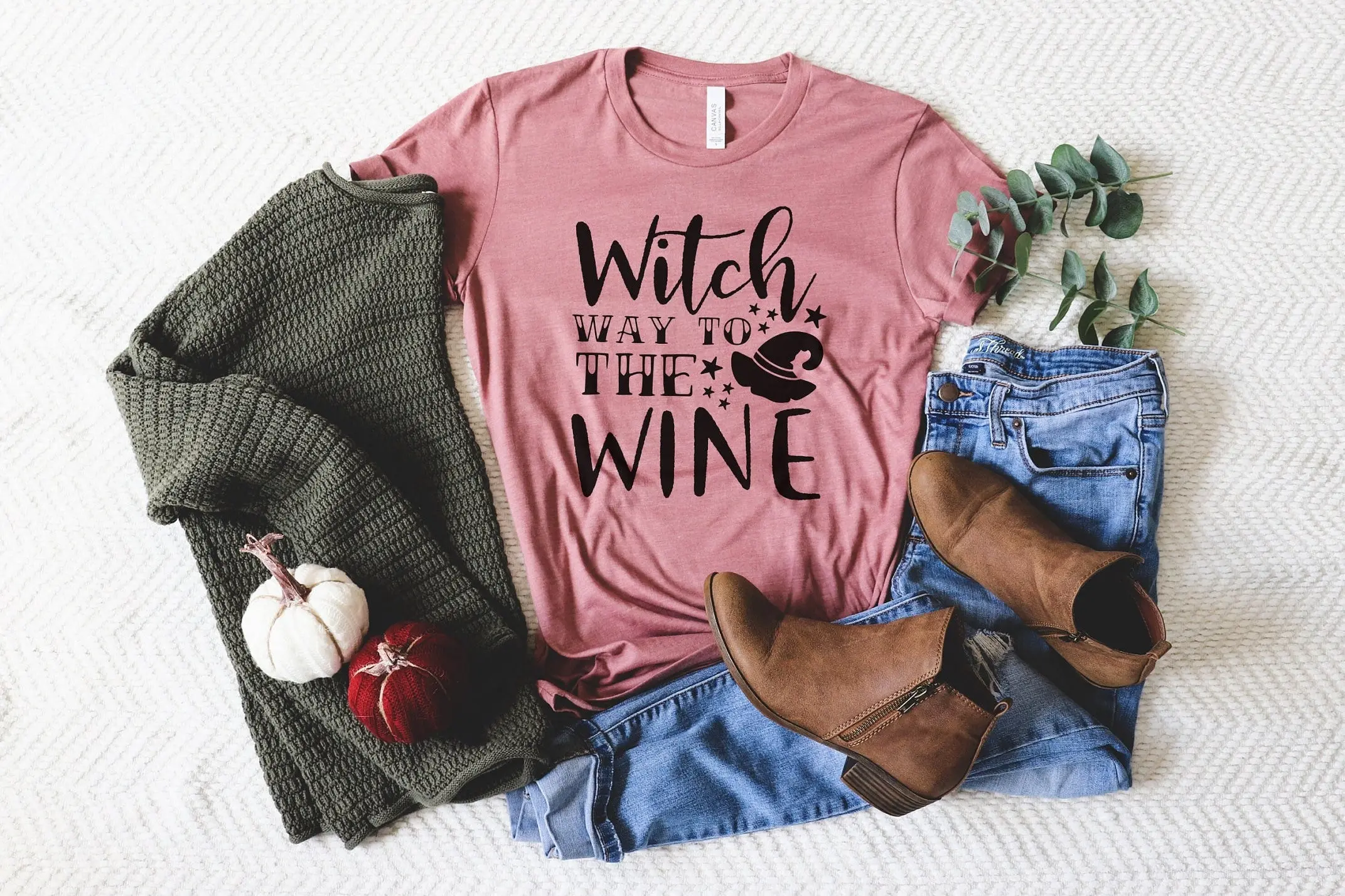 Witch Way to the Wine Time T Shirt Halloween Girls Night Out Wino Me Tipsy