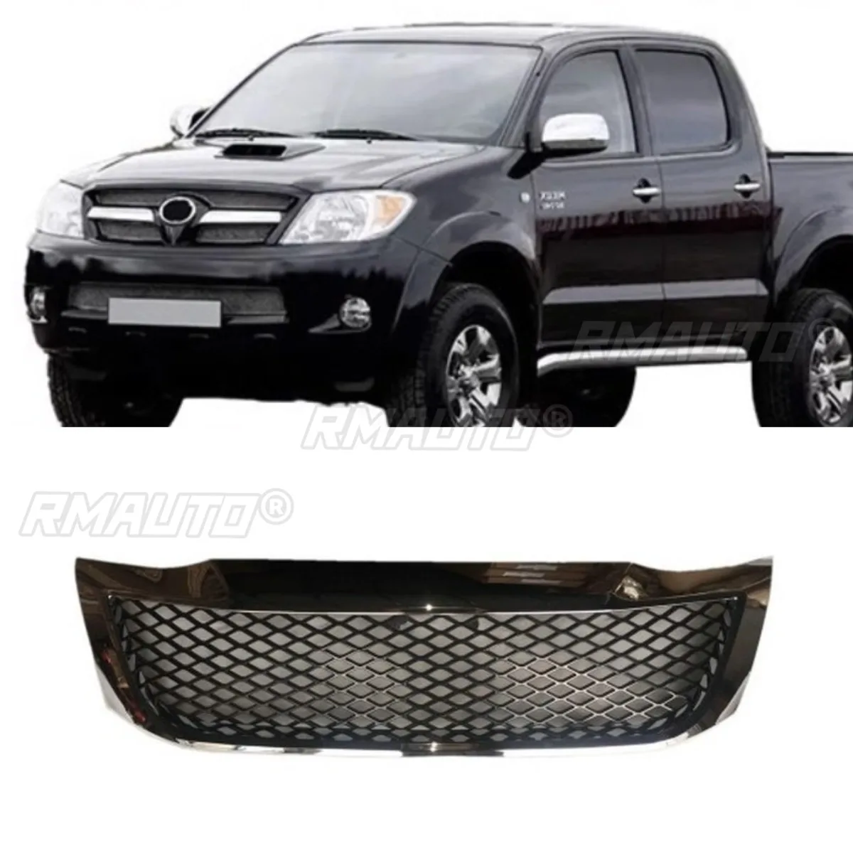 

Car Bumper LED Grill Racing Grille Body Kit Front Bumper Grill Racing Grills for Toyota Hilux Vigo 2012+ Exterior Part