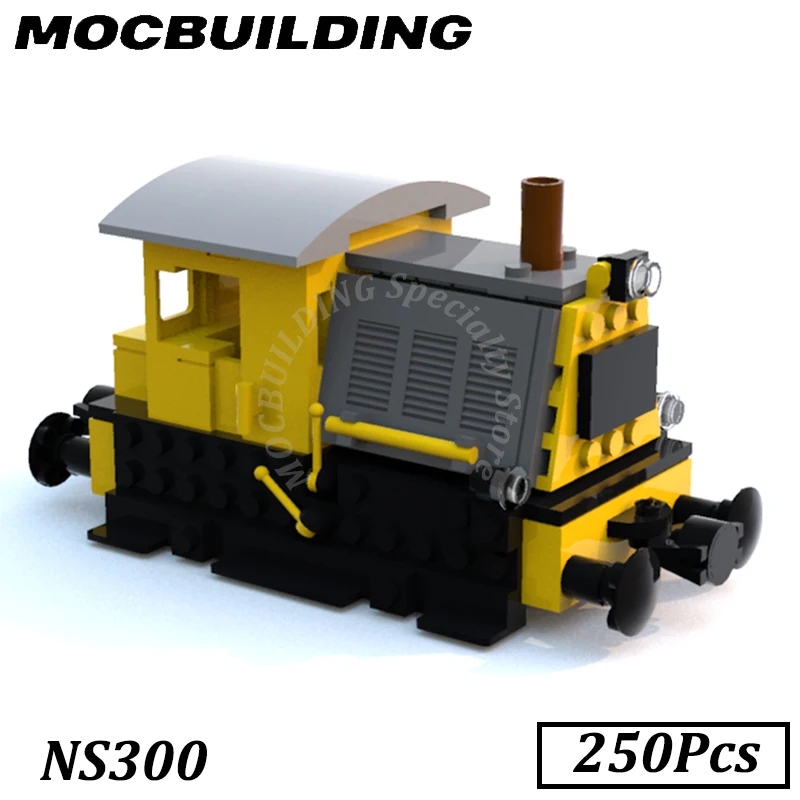 250Pcs Diesel-Electric Locomotive NS300 Train Model City Vehicle Accessories MOC Building Blocks Bricks Display Gift