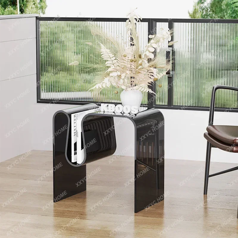 Transparent Acrylic Sofa Side  Living Room Coffee Creative Floor  With Magazine Rack Bedside Table For Bedroom