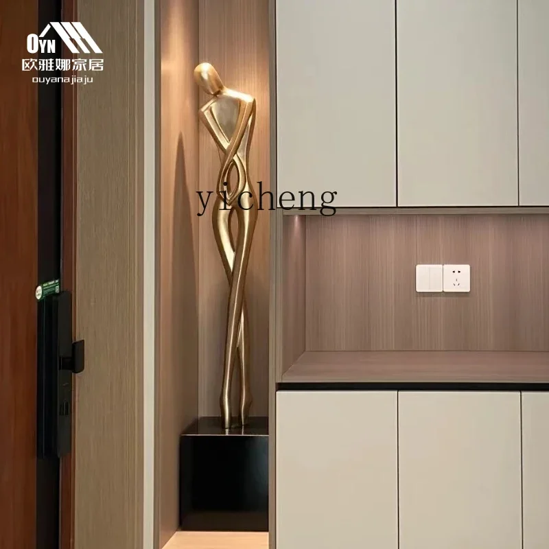 L7-15 creative abstract light luxury figure art fiberglass sculpture living room entrance hotel floor ornament