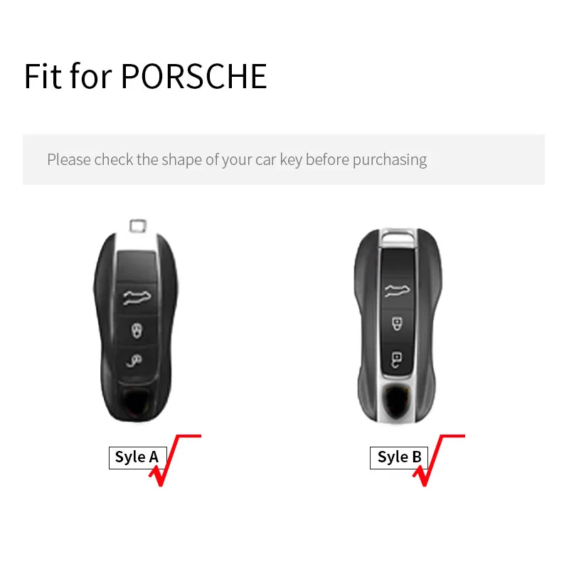 Custodia protettiva per chiave auto in pelle scamosciata Shell Fob per PORSCHE 718 911 977 Cayman Boxster Taycan Cayenne Macan