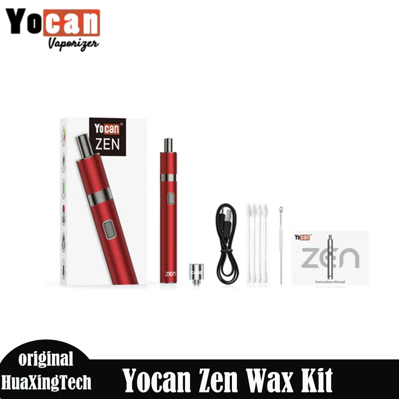 Original Yocan Zen Wax Vaporizer ชุด Vape 650mah แบตเตอรี่ C4-DE เซรามิคขดลวดแม่เหล็กปากกาอิเล็กทรอนิกส์ชุดปากกาบุหรี่