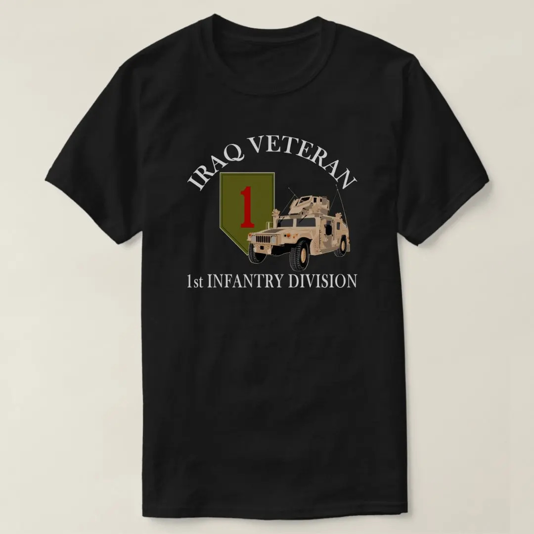

1st Infantry Division Humvee Iraq Veteran T-Shirt 100% Cotton O-Neck Short Sleeve Summer Casual Mens T-shirt Streetwear