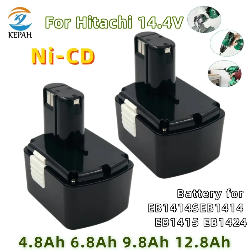 

Newest 14.4V Ni-CD Replaceable Battery | 4.8-12.8Ah, Fits Hitachi Power Tools BCL1430/CJ14DL/DH14DL/EBL1430/BCL1415