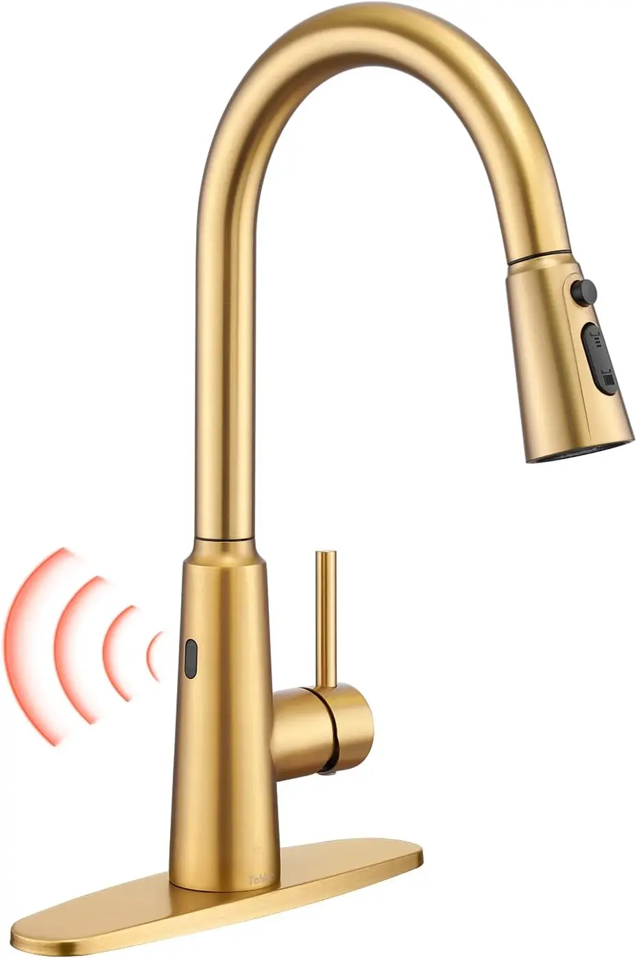 

Gold Touchless Kitchen Sink Faucet, Smart Bar Faucets with Pull Down Sprayer, 1 or 3 Hole Design Single Handle 304 Stainl