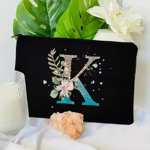 Gradient Initial Makeup Zipper Bags Fashion Travel Toilet Lipstick Pouch Bag Bachelorette Party Bridesmaid Cosmetic Clutch Purse - Image 16