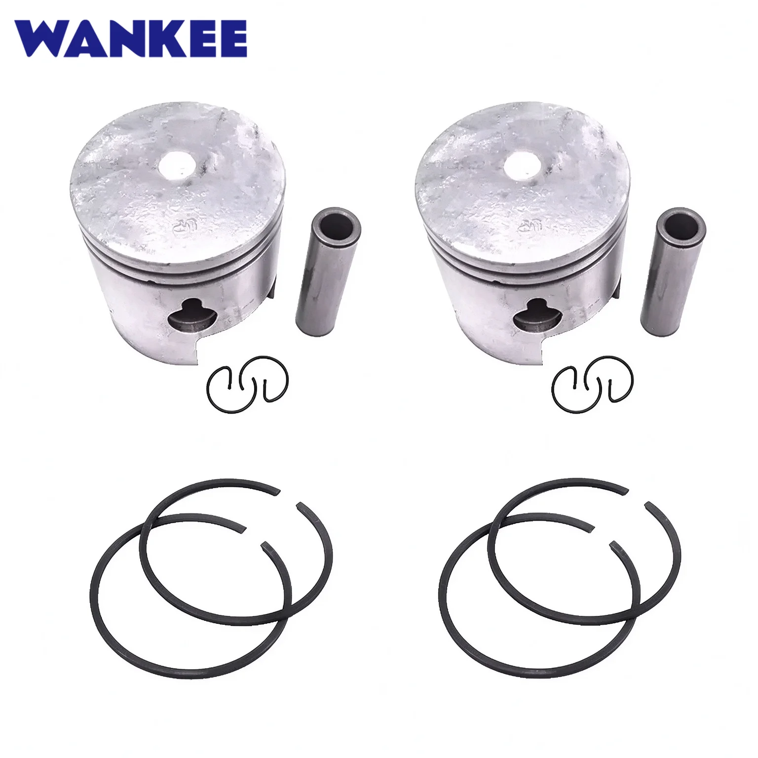 2pcs Piston Kit 8M0103789 for Mercury Outboard Motor 2T 15-18HP STD 60mm 803678A1