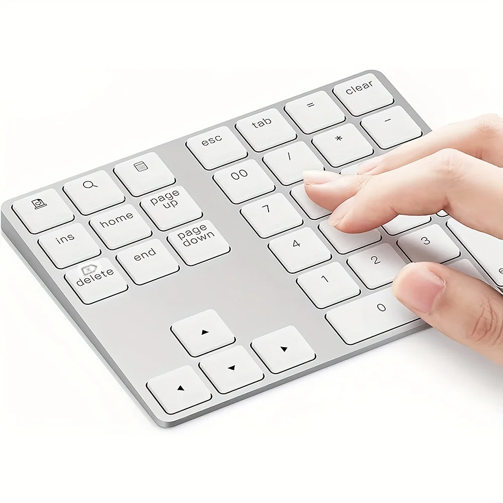 Wireless Digital Keyboard 34 Keys, USB-C Charging, Compatible with Windows MacOS Laptops, Supports USB Wired Connection for PC D