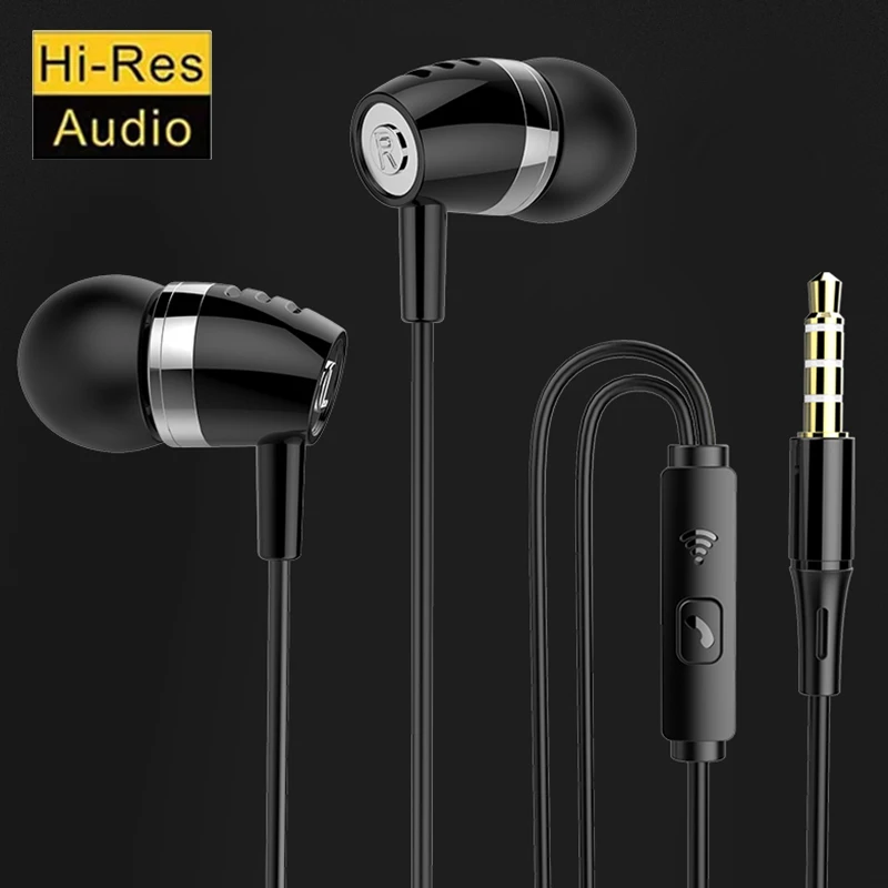 3.5mm Wired Headphones In Ear Headset Wired Earphones with Microphone Stereo Earbuds Sports for Samsung Huawei Xiaomi redmi MP3