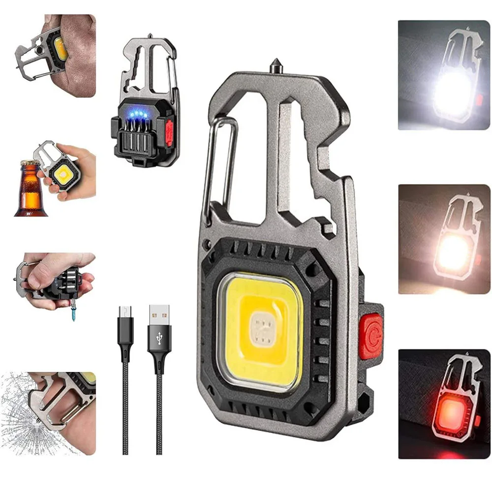 Mini COB LED Light Ultra Keychain Light Small Flashlight Work Light  Strong Light COB Ultra Light Portable Flashlight