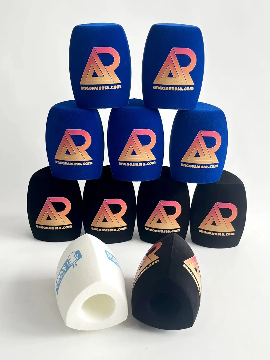 Flocking Microphone Sponge Printing Covers Customized Mic Windscreens Logo Foam Windshield For TV Stations Reporters Interview