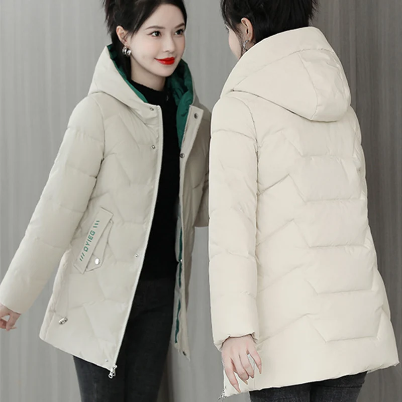 الشتاء رشاقته مقنعين سترات للنساء سليم صالح رسالة مزيج اللون سترة سترة امرأة زر الموضة سستة حتى معطف دافئ الإناث