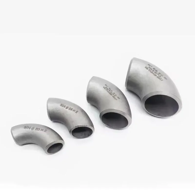 

2PCS 304 Stainless Steel Welded Elbow 90 Degree Seamless Industrial Grade Stamped Pipe Fittings Pipe Joint Groove Sandblasting
