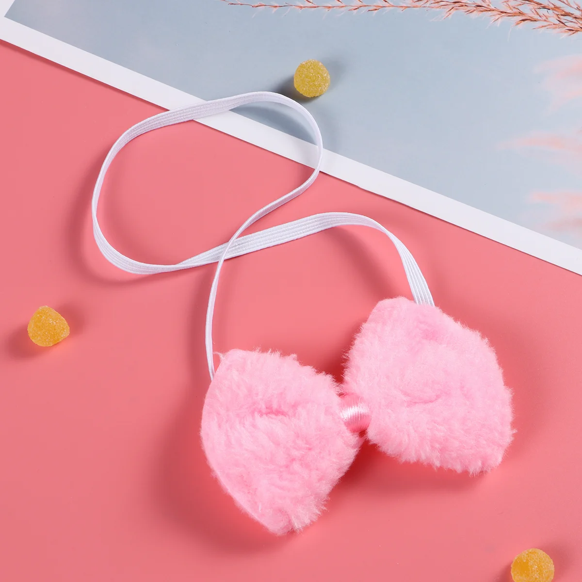 2 Set Costume Accessories Kit Rabbit Tail Band Girl Bow Tie Hair Hoop Ears Hairband