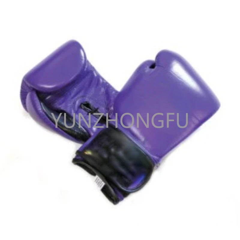 Boxing gloves, professional training competition, boxing gloves, genuine leather, purple gloves for men and women