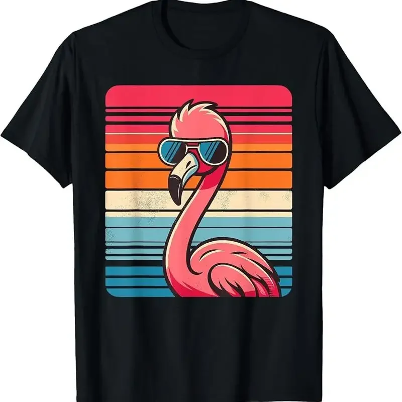 

Cool Retro Flamingo In Sunglasses 70S 80S 90S Funny T Shirt