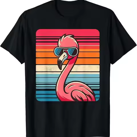 Cool Retro Flamingo In Sunglasses 70S 80S 90S Funny T Shirt