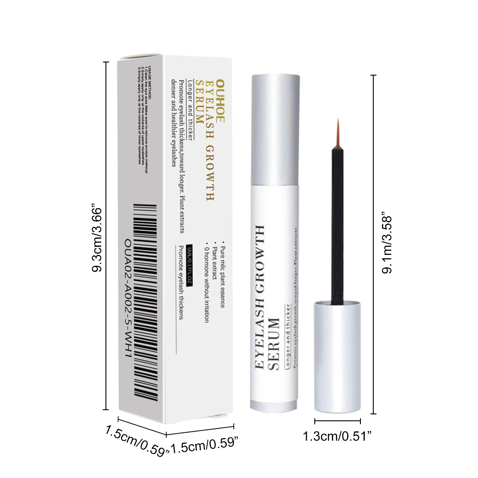 Natural Eye Lash Brow Length Boost Eyelash Growth Serum Volumizing & Charming Non-Irritating Eyebrow Eyelash Growth Serum Liquid