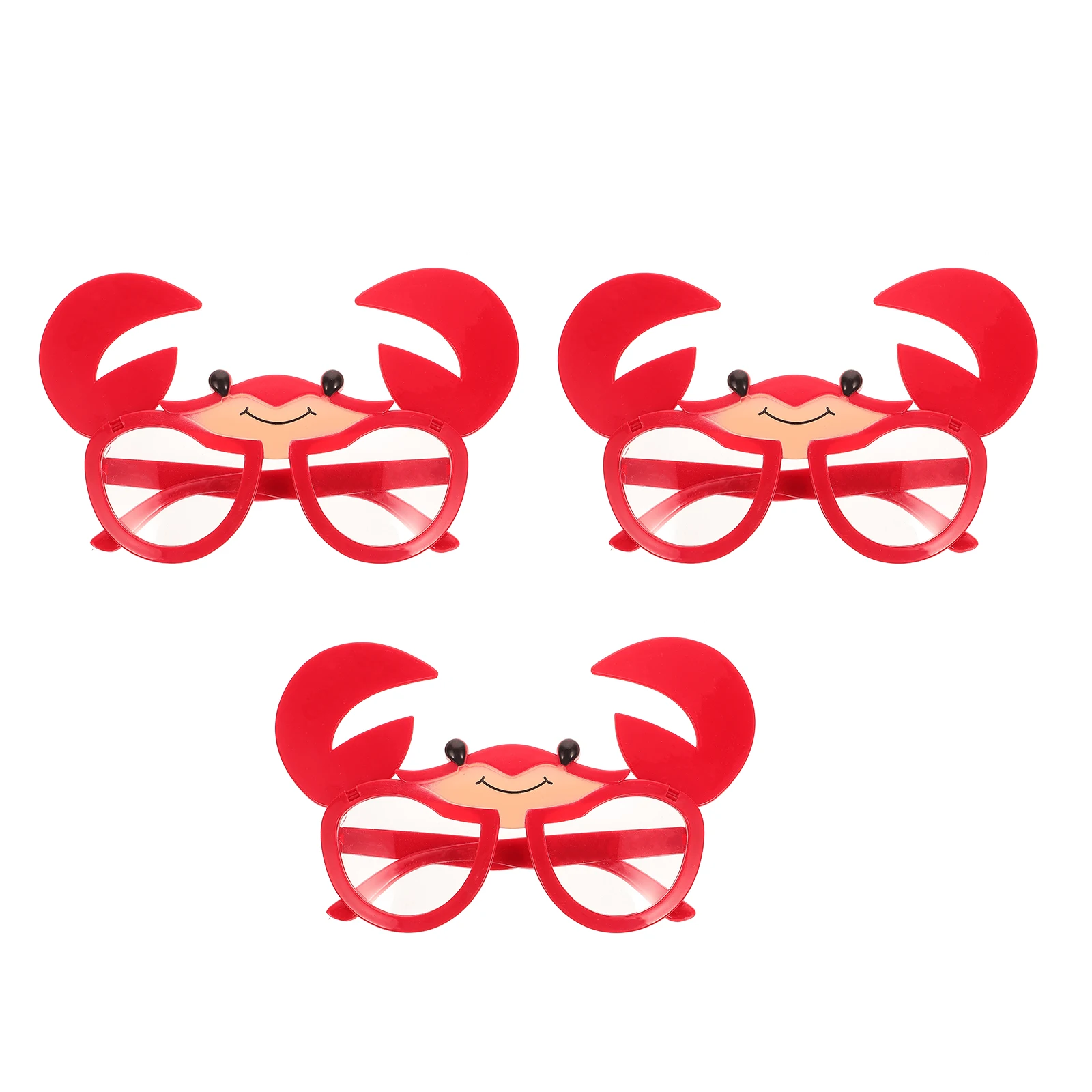 

3 Pcs Crab Glasses Hawaiian Beach Party Sunglasses Novelty Photo Props Luau Accessories Summer Decorations Lightweight
