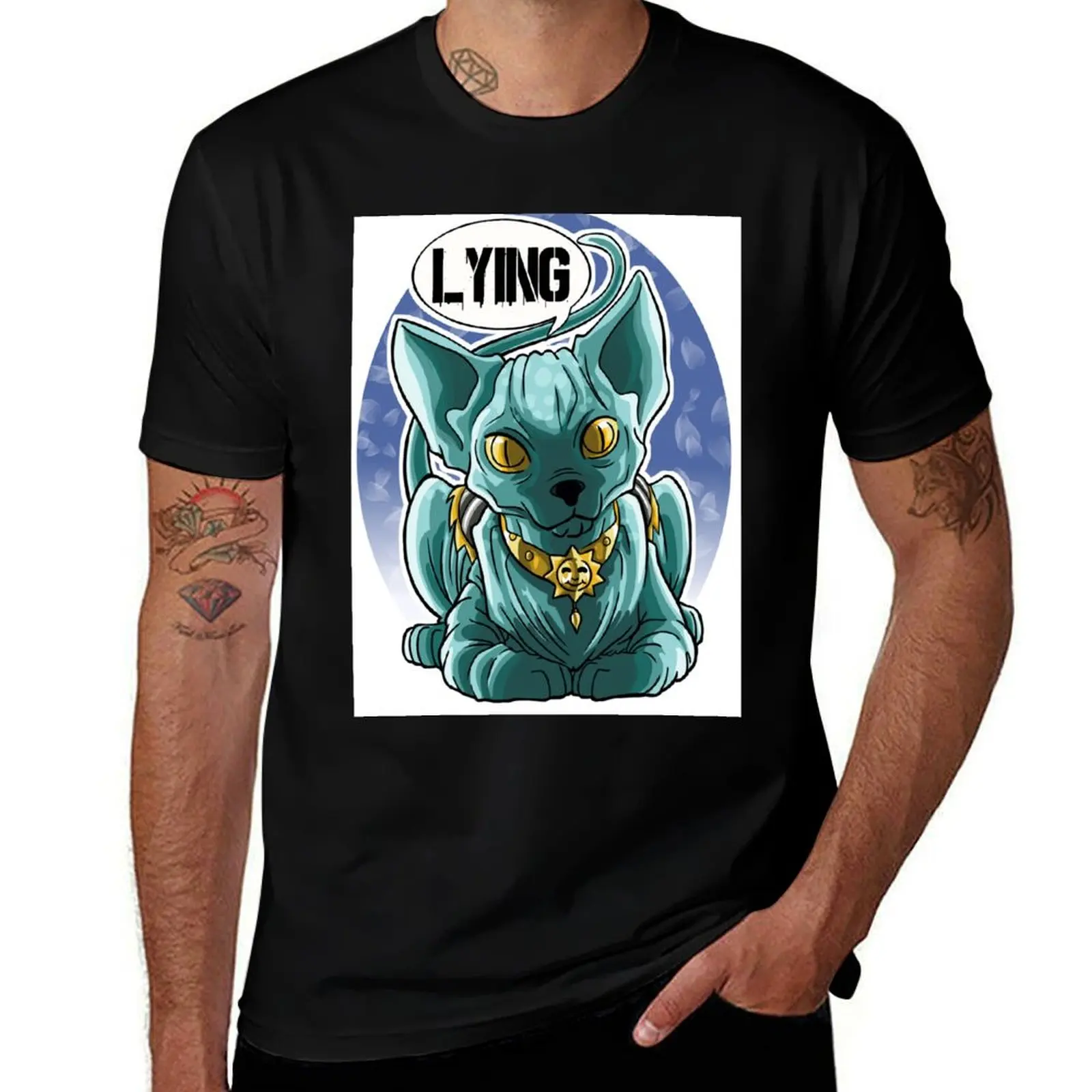 Lying Cat T-Shirt Daily Wear Print T-Shirt