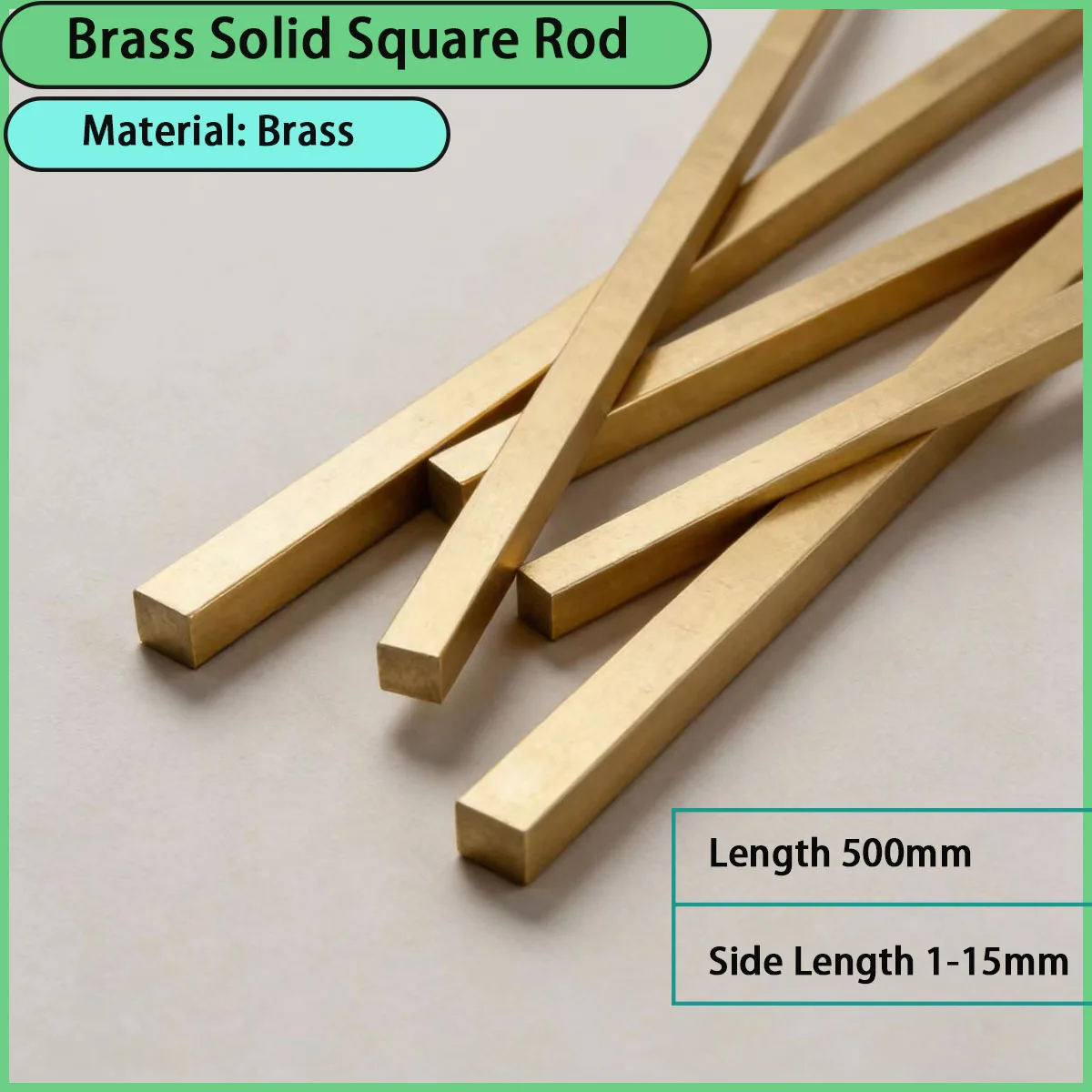 A Solid Brass Square Rod with a Side Length of 1-15mm Is Used for Precision Hardware, Mechanical Parts, Electrical Accessories,