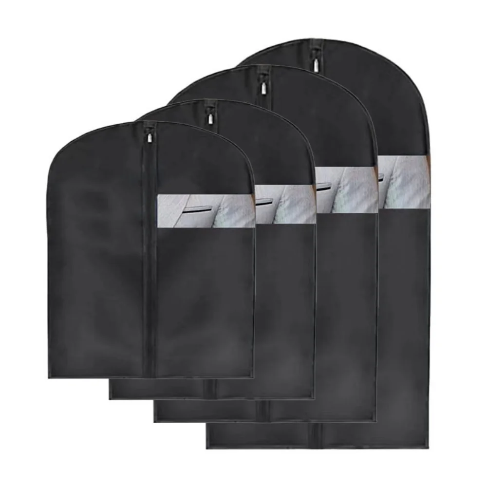 1pc stofdichte kledinghoezen kleding hangende stofkap jas pak jurk beschermer thuis kledingstuk tassen kast organisator zwart