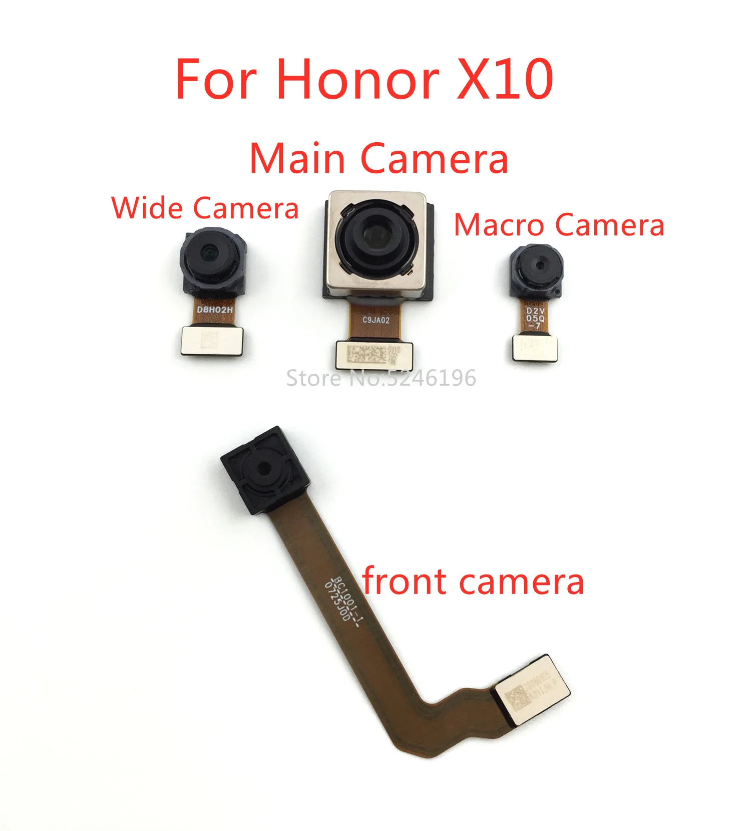 

1pcs Back big Main Rear Camera front camera Module Flex Cable For Huawei Honor X10 HonorX10 Original Replace Part