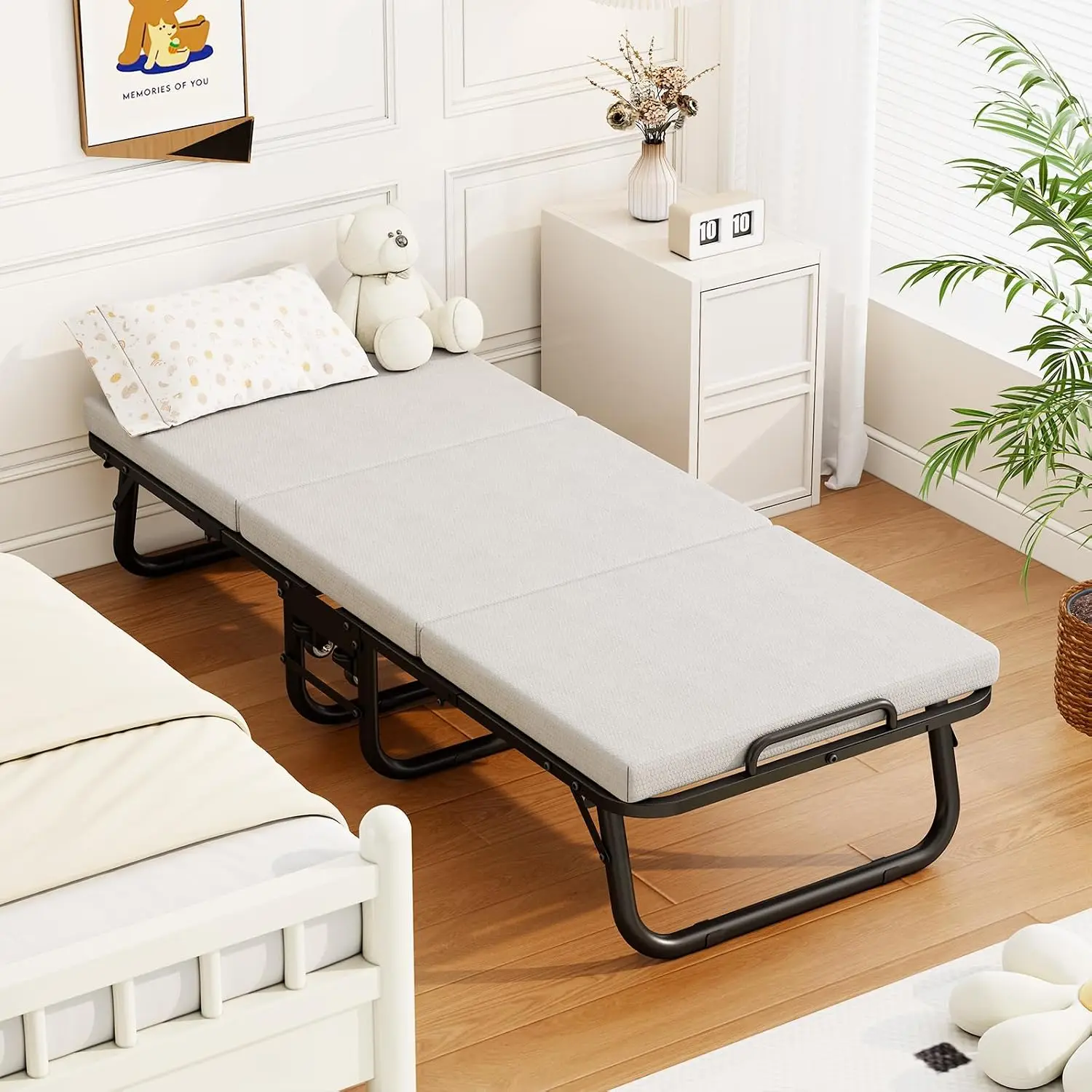 Folding Guest Bed with Mattress, 75 x 31 Rollaway Portable Bed, Custom