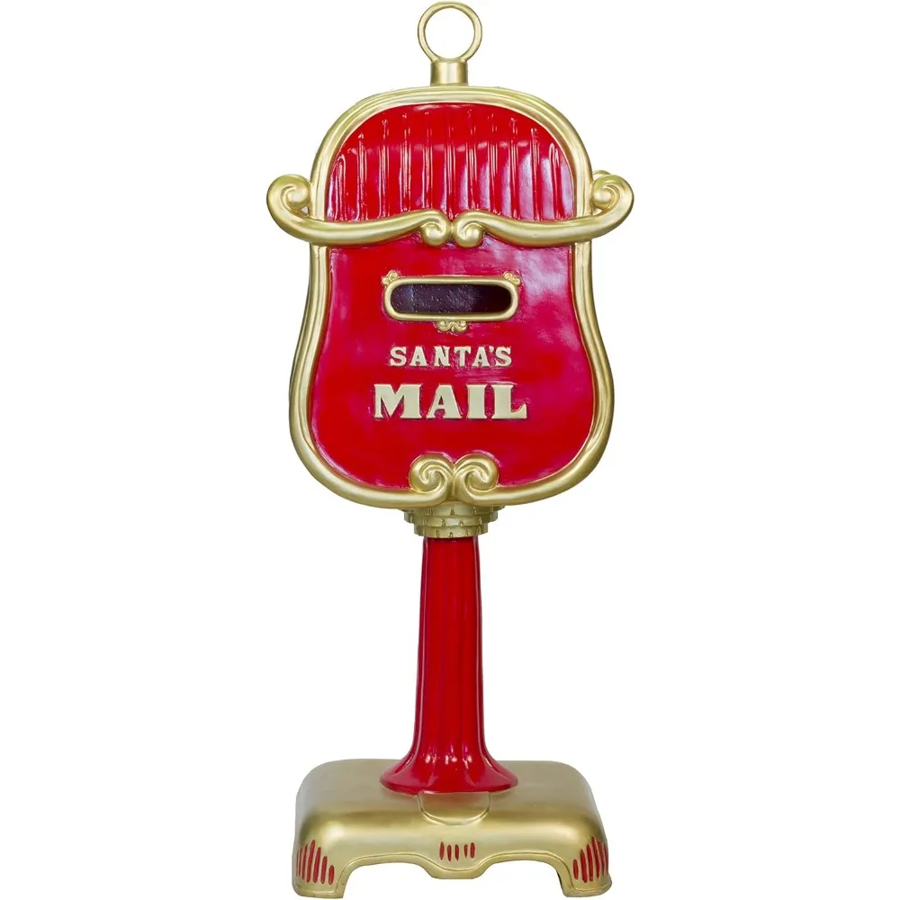 

64" Santa Mailbox, Red, Gold