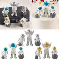 Astronaut Space Cake Toppers Out Space Cake Decoration Spaceman Miniatures Astronaut Toy Figurines for Kids Birthday Party Decor