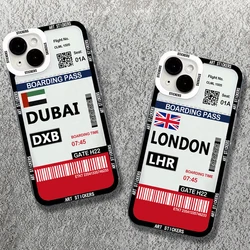 World City Travel Ticket Label Phone Case For Samsung Galaxy A14 A34 A54 A13 A23 A33 A53 A73 A32 A52 A52s A72 Clear Soft Cover