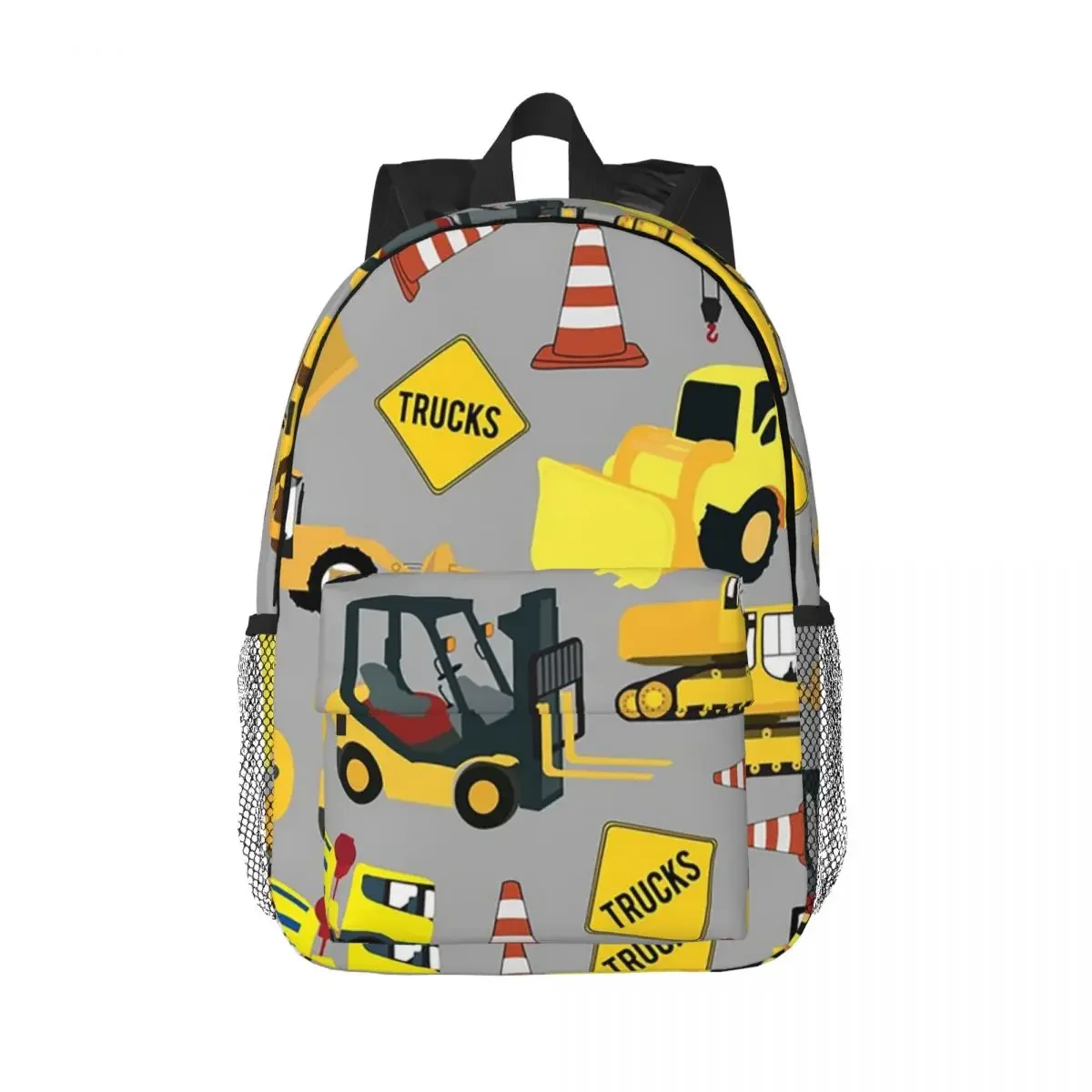 Construction Trucks Party - Excavator, Backhoe And More Backpacks Boys Girls Bookbag Students School Bags Rucksack Shoulder Bag