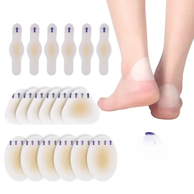 10pcs Gel Heel Protector Foot Patches Adhesive Blister Pads Hydrocolloid Heel Liner Shoes Stickers Pain Relief Plaster Foot Care