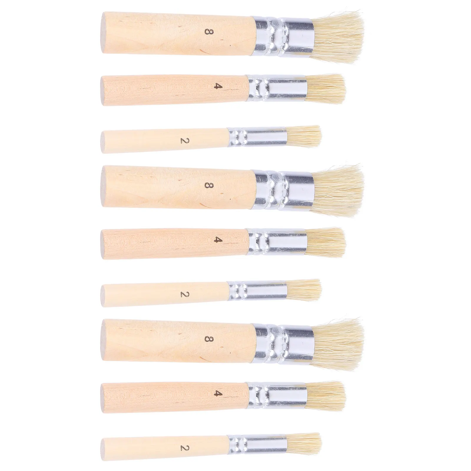 

Wooden Handle Stencil Brush Set Bristle Template Brushes For Stenciling Projects