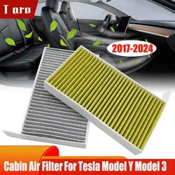 2pcs Cabin Air Filter For Tesla Model Y Model 3 Highland 2024-2017, FP25015 HEPA Air Filter Replacement With Activated Carbon