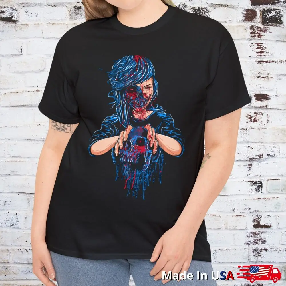 Creepy Demon Woman T Shirt Creepy Horror Skull Clothing