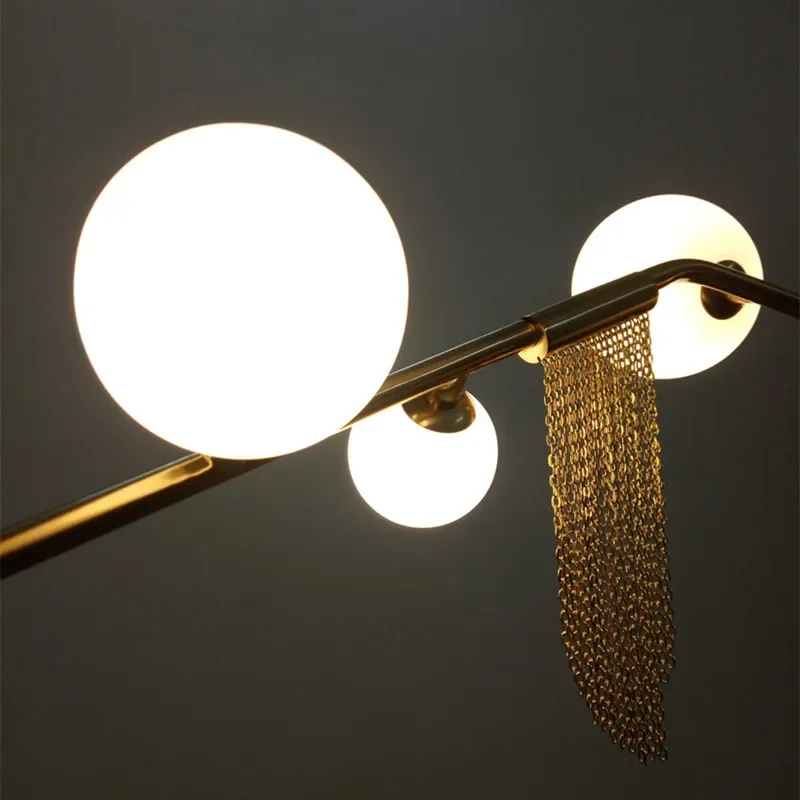 Imagem -05 - Led Glass Pendant Chandelier Gold Tassel Iluminação Sala Rod Pendurado Luminárias Nordic Designer g9