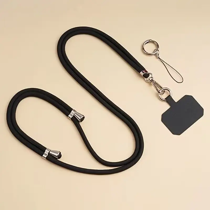 Universelle Anpassung Telefon Lanyard Einfarbig Polyester Halskette Riemen Lange Hängende Seil Mit Clip Anti-Verloren Crossbody Lanyard