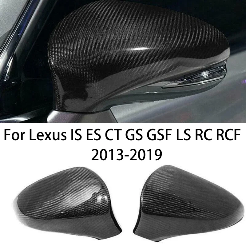 Real Carbon Fiber Car Side Rear View Mirror Covers Caps For Lexus IS ES CT GS GSF LS RC RCF 2013-2019 Auto Parts