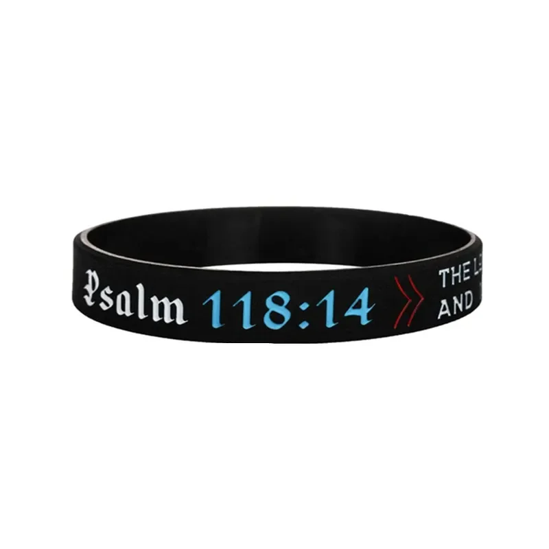 1 Pcs Christian Bible Verse Luke Psalm Ephesians Matthew Wristbands Silicone Bracelets