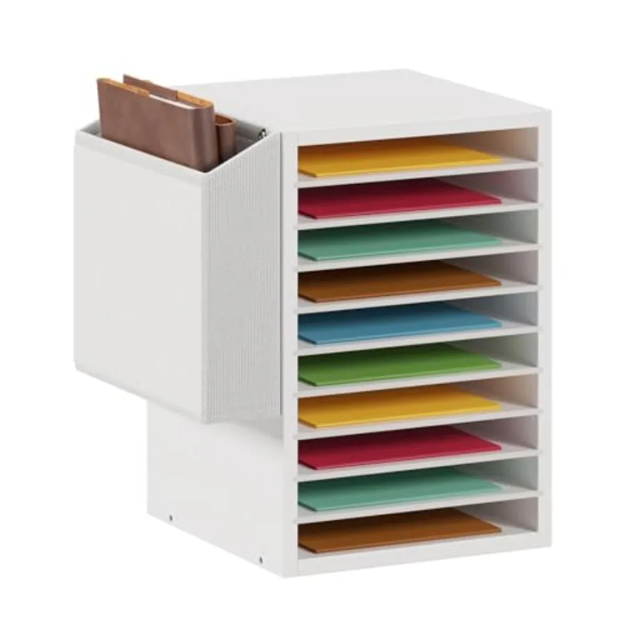 

Office Mail Sorter Wooden Paper Organizer with Storage Bag 10 Tier Adjustable Classroom Mailbox Removable Classroom Organizatio