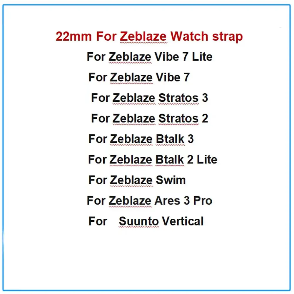 22mm Silicone Strap For Zeblaze Stratos 2 /GTS 3/Ares 3 Pro/Beyond 3 Pro/Vibe 7 Pro/Btalk 3 Pro Watch Band Wristband Accessories