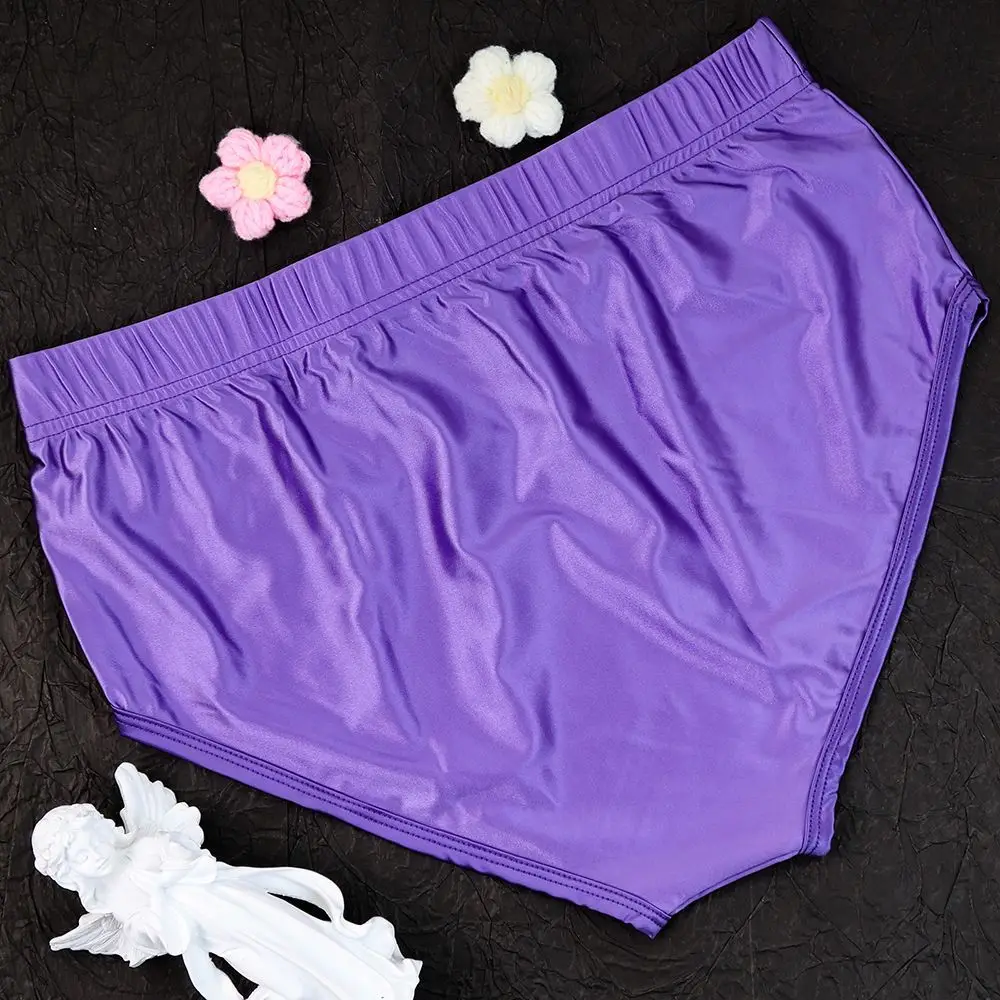 Unisex Oil Glossy Shiny Ice Silk Satin Lingerie Tight Elastic Panties Plus Size Underwear Soft Silky Sexy Briefs image 4