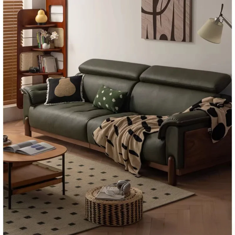Sofa living room first floor antique sofa minimalist light luxury black walnut sofa