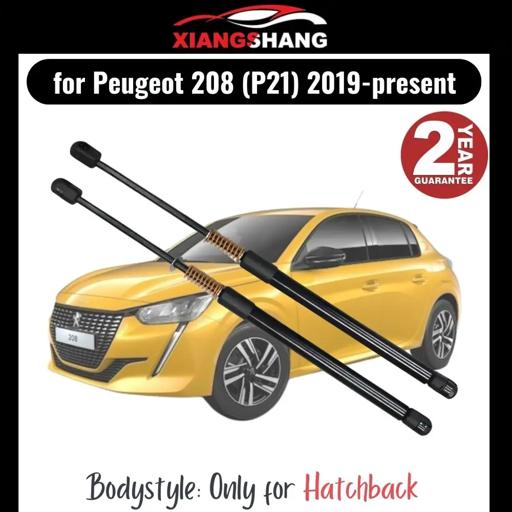 2pcs Rear Auto Open With Spring Damper for Peugeot 208 (P21) 2019-present Hatchback Tailgate Trunk Boot Gas Charged Gas Struts
