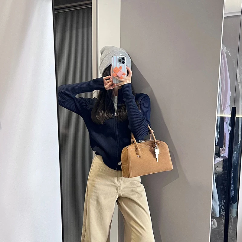 Zippered Knitted Ca… - image