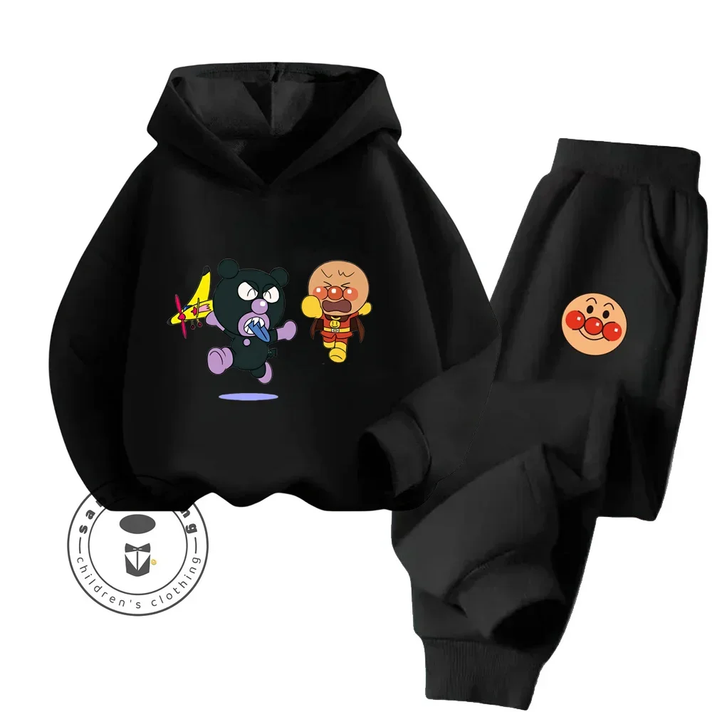 2024 Soft Cotton Cute Anpanman Cartoon Long Sleeve Suitable for Children Fall Winter Comfortable Feel Outdoor Hoodie Tracksuit